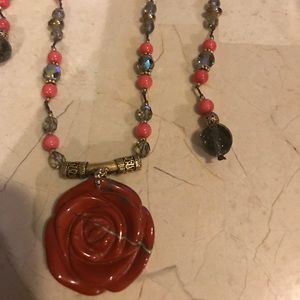 Handmade Rose Wrap Necklace